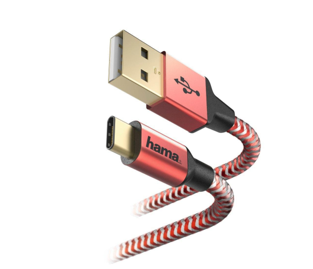HAMA USB - USB-C 1,5M REFLECTED czerwony - 1382077 - zdjęcie 2